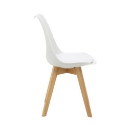 Kit 5 Cadeiras Estofadas Saarinen Wood Pés de Madeira Branco - 5