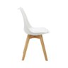 Kit 5 Cadeiras Estofadas Saarinen Wood Pés de Madeira Branco - 5