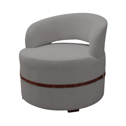 Poltrona Decorativa Luana Estofada para Sala em Linho Cor: Cinza