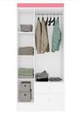 Ver imagem 3 de Guarda Roupa Solteiro Versa 3 Portas 2 Gavetas Branco/Rosa Flex