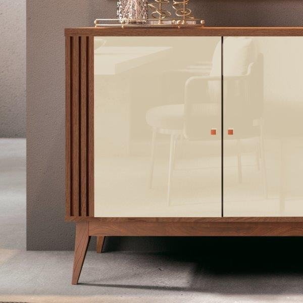 Buffet Argo 2 Portas – Off White/ Cedro - Lidecor Móveis & Decoração