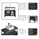 Ver imagem 5 de Kit Gabinete e Cuba para Banheiro P1038c Grafite Pp Milani Store
