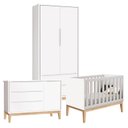 Ver imagem 1 de Quarto de Bebê Classic 2 Portas Cômoda com Porta Branco com Pés Madeira Natural - Reller