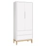 Quarto de Bebê Classic 2 Portas Cômoda com Porta Branco com Pés Madeira Natural - Reller - 2