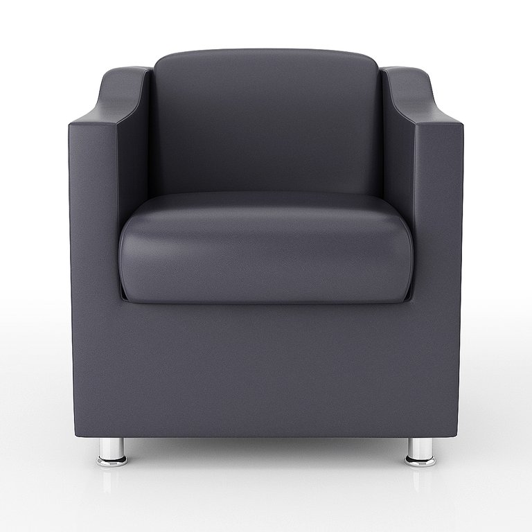 Poltrona para Recepção Consultorio Médico – Balaqui Decor Cor:Courino Cinza
