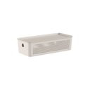 Ver imagem 1 de Cesto Flow com Tampa 34x15x9cm Bege Fechado Martiplast