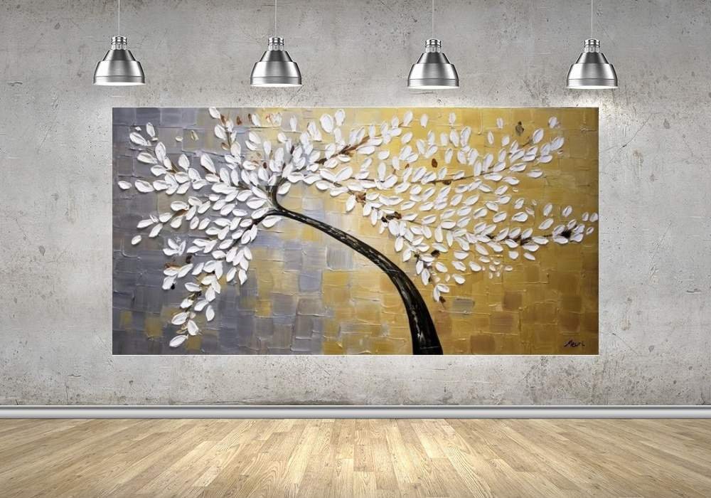 Quadro Pintura Tela Abstrato Moderno 2180: 50cm (A) x 100cm (L) - 4