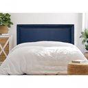 Ver imagem 2 de Cabeceira Casal Reta Luxo 140x60 Courino Azul - Tachas Fumê