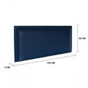 Ver imagem 3 de Cabeceira Casal Reta Luxo 140x60 Courino Azul - Tachas Fumê
