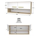 Ver imagem 3 de Conjunto Cozinha Aura Armário Aéreo e Balcão Suspenso Auxiliar 1,5cm Branco/Dubai