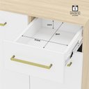 Ver imagem 5 de Conjunto Cozinha Aura Armário Aéreo e Balcão Suspenso Auxiliar 1,5cm Branco/Dubai