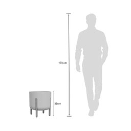Vaso para Plantas Cilindrico Decore 33 Off White - Japi - 2