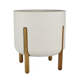 Vaso para Plantas Cilindrico Decore 33 Off White - Japi - 1