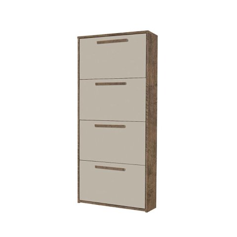 Sapateira Ágata Cor:Canela Off White Armário Mizza Decor