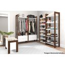 Ver imagem 4 de Armário Sapateira Casal Az1006 C/ 8 Prateleiras Amêndoa/branco - Tecno Mobili