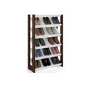 Ver imagem 2 de Armário Sapateira Casal Az1006 C/ 8 Prateleiras Amêndoa/branco - Tecno Mobili