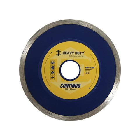 Kit 3 Disco Diamantado 110mmx20mm Contínuo - Heavy Duty