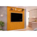 Ver imagem 1 de Painel Home P/tv até 65 Polegadas Pratic Ripado C/ Prateleira 223x240cm Cedro - Dj Móveis