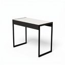 Ver imagem 1 de Escrivaninha Artelle 90cm Industrial Base Aço Tampo Mdf Escritório Branco/pé Preto - Lh Móveis