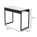 Ver imagem 3 de Escrivaninha Artelle 90cm Industrial Base Aço Tampo Mdf Escritório Branco/pé Preto - Lh Móveis