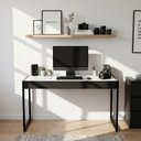 Ver imagem 4 de Escrivaninha Artelle 90cm Industrial Base Aço Tampo Mdf Escritório Branco/pé Preto - Lh Móveis