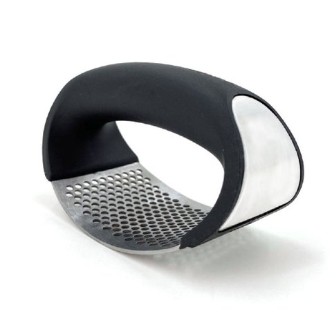 Espremedor Alho Amassador Cortador Triturador Inox Manual Gangorra Utensilio Cozinha Pratico - Prata