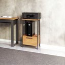 Ver imagem 1 de Mesa Auxiliar Estilo Industrial em Mdf para Escritório 1 Gaveta F39 Freijó Preto Fosco Dalla Costa