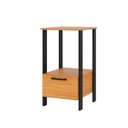 Ver imagem 4 de Mesa Auxiliar Estilo Industrial em Mdf para Escritório 1 Gaveta F39 Freijó Preto Fosco Dalla Costa