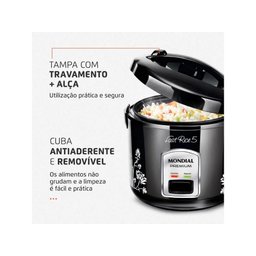 Panela Elétrica de Arroz Mondial Fast Rice 5 Premium 400w Preta 127v - 4