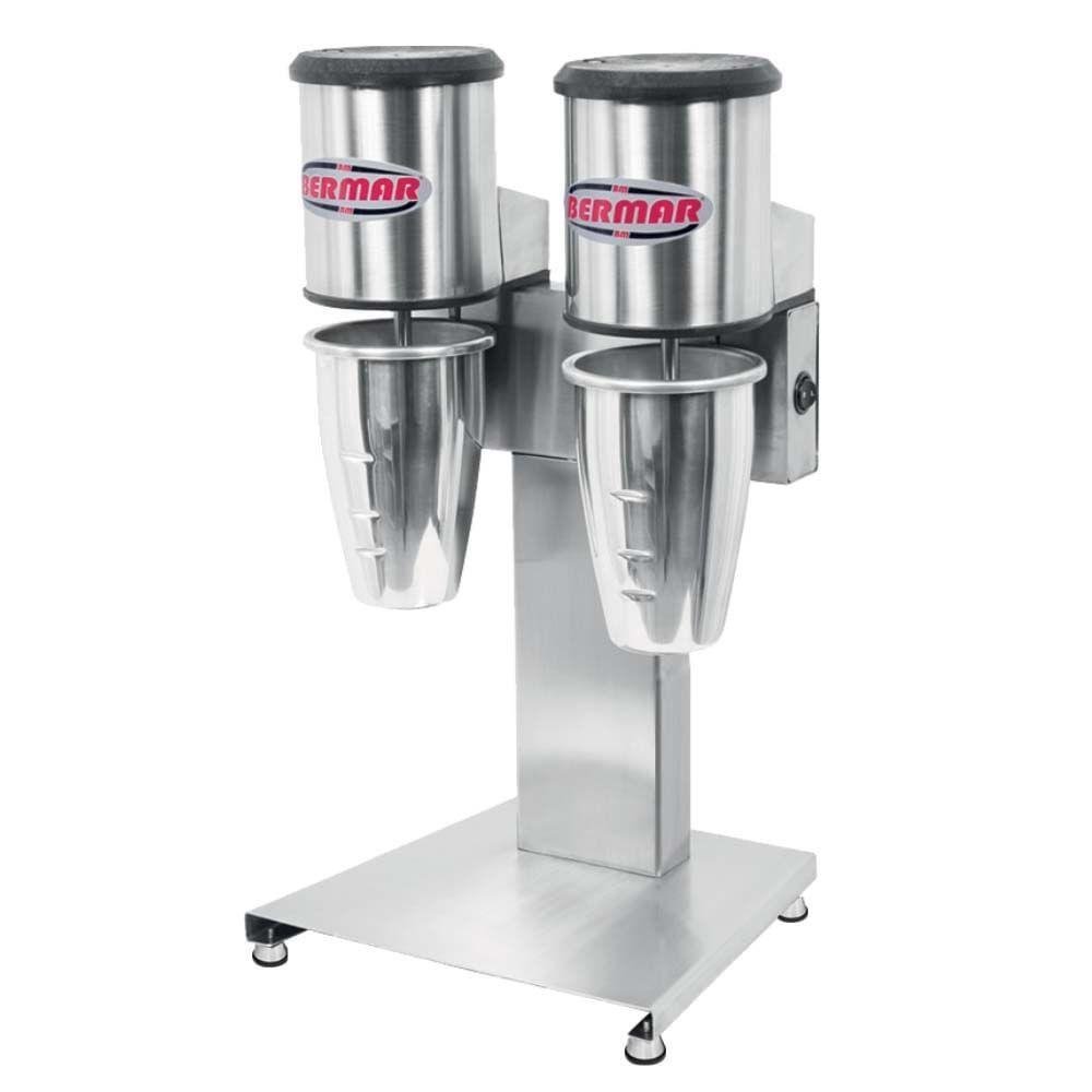 Batedor de Milk Shake Duplo Bm Bermar Mixer 2 Hastes Bm85 Inox 220v