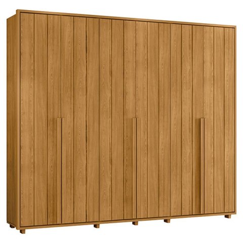 Guarda Roupa Casal Volpi 6 Portas Mdf 278 Cm Cumaru Madetec