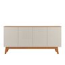 Aparador Buffet Ares 4 Portas Brasmacol - Off White/Nature - 3