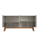 Ver imagem 6 de Aparador Buffet Ares 4 Portas Brasmacol - Off White/Nature