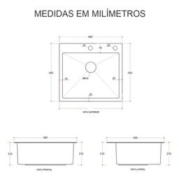 Kit Cuba Pia Aço Inox Quadrada Cozinha e Torneira Flexível Extensível - 5