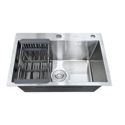 Kit Cuba Pia Aço Inox Quadrada Cozinha e Torneira Flexível Extensível - 4