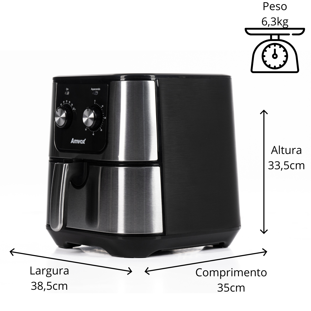 Fritadeira Elétrica sem Óleo Air Fryer Arf 1255 M Inox 1700w (220v) - 2