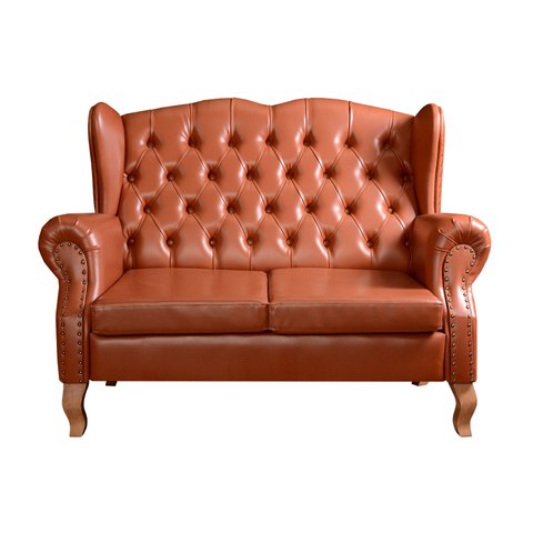 Namoradeira Chesterfield Imperador Sofá Vintage Capitonê - Couríssimo Caramelo