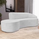 Ver imagem 7 de Sofá 3 Lugares Curvo Living Firenze Direito D02 Linho Cinza 230cm D-315 - Lyam