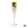 Taça Flute em Cristal Fumê com Detalhes Dourados - 1