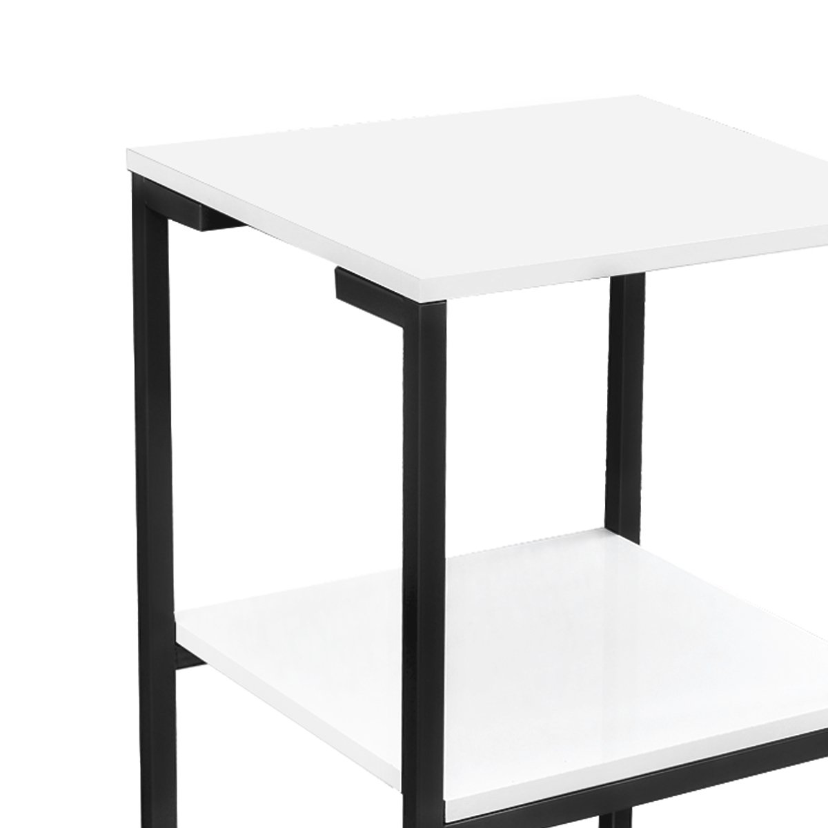 Prateleira Industrial Lateral Mesa Base Preto Tampo Branco - 7