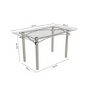 Ver imagem 4 de Conjunto: Mesa de Cozinha Elba C/ Tampo de Vidro 150cm e 6 Cadeiras Holanda Niquel - Courano