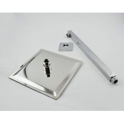 DUCHA QUADRADA INOX SLIM 20X20 C/ BRACO COMPLETO GAS PISCINA - 3