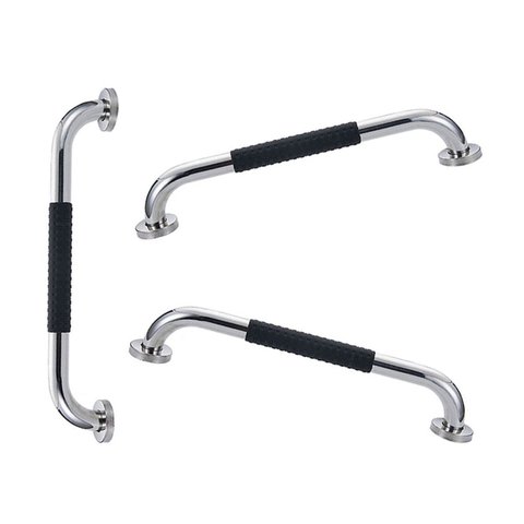 Barra de Apoio Inox 60cm Suporte Antiderrapante Kit 3 Unidades Banheiro Box Idoso Criança Gestante C