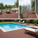 Ver imagem 2 de Kit 44 Peças Deck Modular Plástico 30x30 Quintal Piscina Box Madeira Liso
