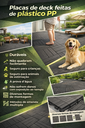 Ver imagem 6 de Kit 44 Peças Deck Modular Plástico 30x30 Quintal Piscina Box Madeira Liso