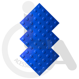 KIT 16 PÇS PISO TÁTIL PVC 25x25 ALERTA AZUL - 2