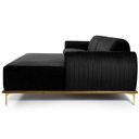 Ver imagem 6 de Sofá com Chaise Lado Esquerdo 230cm Cocie Veludo Preto - Sallar Home