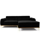 Ver imagem 5 de Sofá com Chaise Lado Esquerdo 230cm Cocie Veludo Preto - Sallar Home