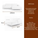 Ver imagem 3 de Sofá com Chaise Lado Esquerdo 230cm Cocie Veludo Preto - Sallar Home