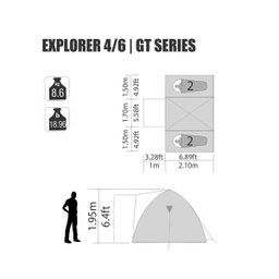 Barraca de Camping Explorer 4/6 Ntk com 2500mm de Coluna D'água - 11